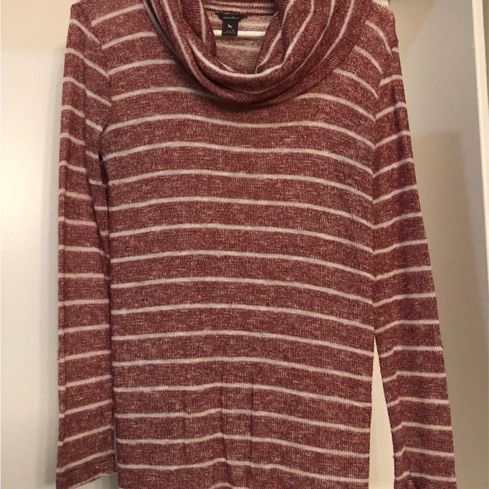 Eddie Bauer Striped Cowl Neck Sweater - size small